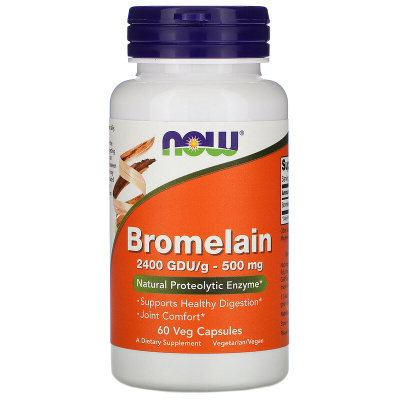 NOW Bromelain (Бромелаин) 500 мг 60 капсул