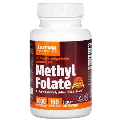 Jarrow Formulas Methyl Folate (метилфолат) 1000 мкг 100 вегетарианских капсул