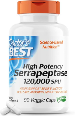 Doctor's Best High Potency Serrapeptase (серрапептаза высокой эффективности) 120 000 SPU 90 капсул