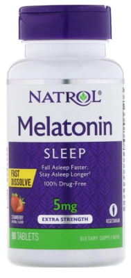 Natrol Melatonin (Мелатонин) 5 мг Fast Dissolve 90 таблеток клубника