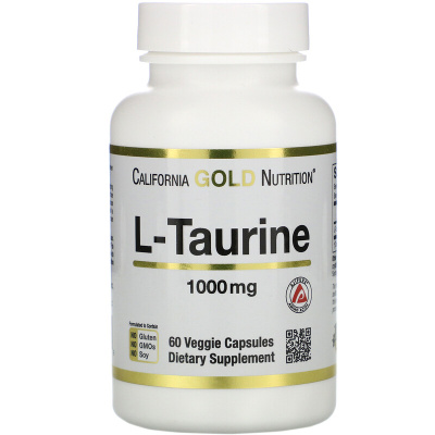California Gold Nutrition L-Taurine (L-Таурин) 1000 мг 60 капсул