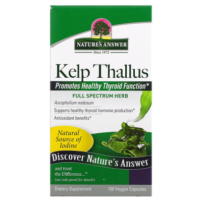 Nature's Answer Kelp Thallus (Бурая водоросль) 100 капсул