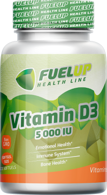 FuelUp Vitamin D3 (Витамин D3) 5000 МЕ 240 капсул, срок годности 08/2023