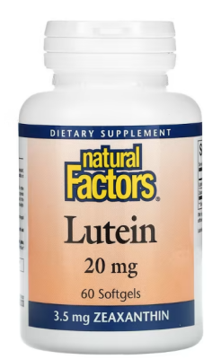 Natural Factors Lutein (Лютеин) 20 мг 60 гелевых капсул