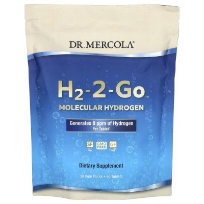 Dr. Mercola H2-2-Go (молекулярный водород, 30 двойных пакетиков) 60 таблеток