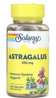 Solaray Astragalus Root Organically Grown (Органически выращенный корень астрагала) 550 мг 100 капсул