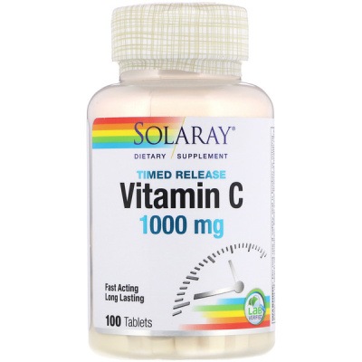 Solaray Vitamin C Timed Release (Витамин C длительного высвобождения) 1000 мг 100 таблеток