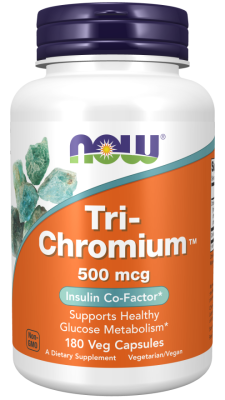 NOW Tri-Chromium™ 500 mcg with Cinnamon (Хром 500 мкг с Корицей) 180 вег. капсул