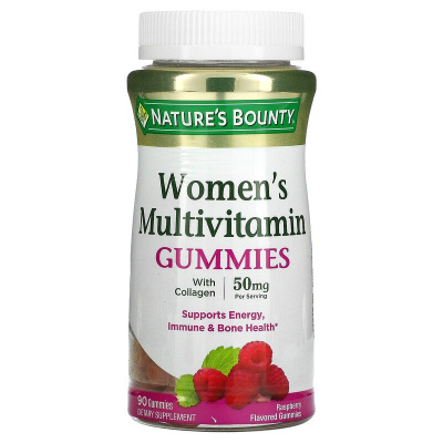 Nature's Bounty Women's Multivitamin Gummies with Collagen 50 mg  со вкусом малины  90 жев. таб.