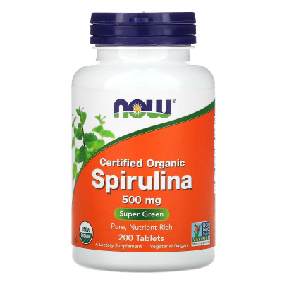 NOW Spirulina (Спирулина) 500 мг 200 таблеток