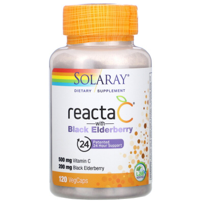Solaray Reacta C with Black Elderberry (витамин С с черной бузиной) 120 капсул