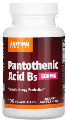 Jarrow Formulas Pantothenic Acid B5 (Витамин B5) 500 мг 100 капсул срок годности 06/2023