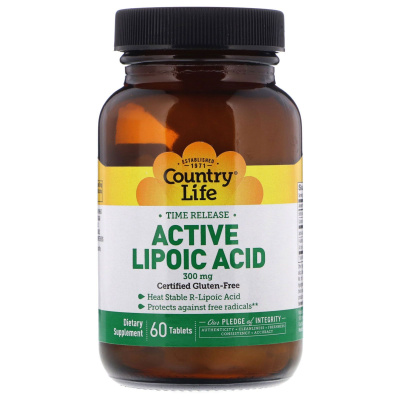 Country Life  Active Lipoic Acid (Активная липоевая кислота) 300 мг 60 таблеток