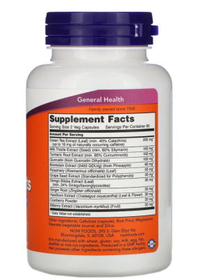 NOW Super Antioxidants (Супер Антиоксиданты) 120 вег. капсул, срок годности 08/2023
