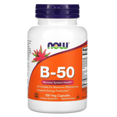 NOW Vitamin B-50 complex 100 капсул