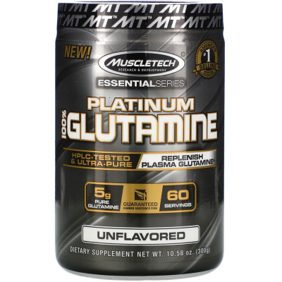 Muscletech Essential Series Platinum 100% Glutamine (глютамин) без добавок 300 г