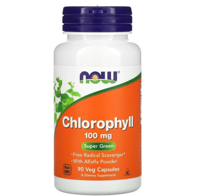 NOW Chlorophyll (Хлорофилл) 100 мг 90 капсул