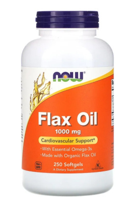 NOW Flax Oil (Льняное масло) 1000 мг 250 капсул