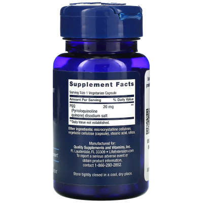 Life Extension PQQ (пирролохинолинхинон) 20 мг 30 вег. капсул