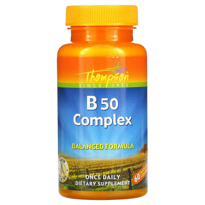 Thompson B50 Complex (комплекс витаминов группы В) 60 вегетарианских капсул