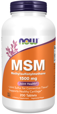NOW MSM (МСМ метил-сульфонил-метан) 1500 мг 200 таблеток