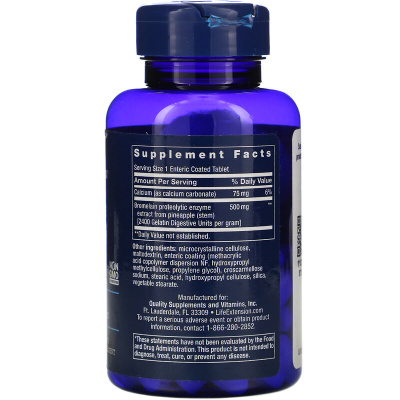 Life Extension Specially-Coated Bromelain (Бромелаин в специальной оболочке) 500 мг 60 таблеток