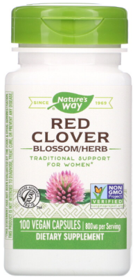Nature's Way Red Clover (Красный клевер цветы/надземная часть растения) 800 мг 100 капсул