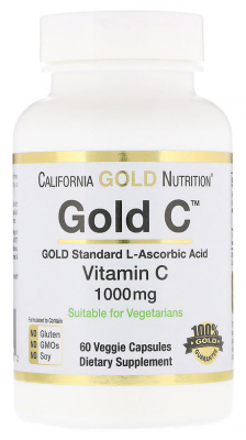 California Gold Nutrition Gold C Vitamin C (Витамин C) 1000 мг 60 капсул
