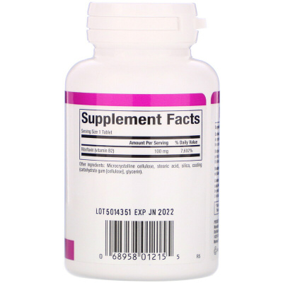 Natural Factors Vitamin B2 Riboflavin Рибофлавин (витамин В2) 100 мг 90 таблеток