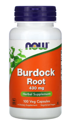 NOW Burdock Root (Корень лопуха) 430 мг 100 вег капсул