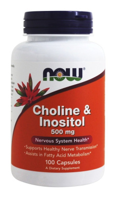 NOW Choline & Inositol (Холин и Инозитол) 500 мг 100 капсул