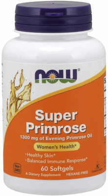 NOW Super Primrose Evening Primrose Oil (Супер Примула Масло примулы вечерней) 1300 мг 60 капсул