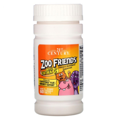 21st Century Zoo Friends Multi Gummies Plus Extra C 60 жев. конфет