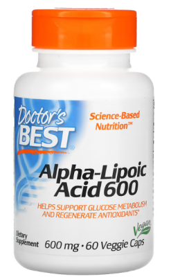 Doctor's Best Alpha-Lipoic Acid (альфа-липоевая кислота) 600 мг 60 вегетарианских капсул