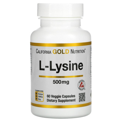 California Gold Nutrition L-Lysine (L-лизин) 500 мг 60 капсул
