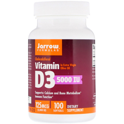 Jarrow Formulas Vitamin D3 (Cholecalciferol) 5000 МЕ 100 капсул