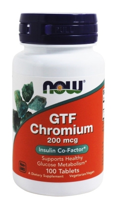 NOW Foods GTF Chromium (Хром) 200 мкг 100 табл