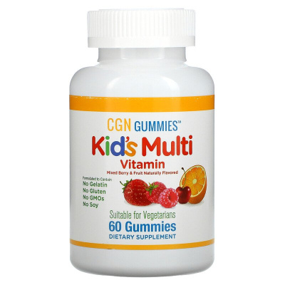 California Gold Nutrition Kid’s Multi Vitamin (Мультивитамины для детей) со вкусом ягод и фруктов 60 жевательных таблеток