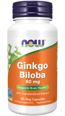 NOW Ginkgo Biloba (Гинкго билоба) 60 мг 60 вег капсул