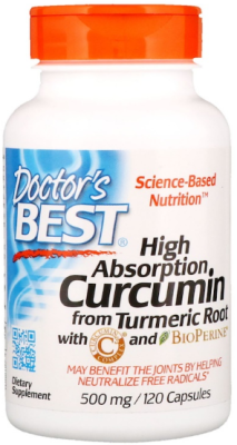 Doctor's Best Curcumin High Absorption (Куркумин высокая степень всасывания) 500 мг 120 капсул