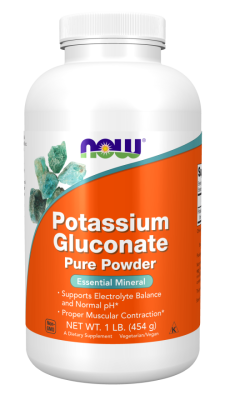 NOW Potassium Gluconate Pure Powder (Порошок глюконата калия) 454 г