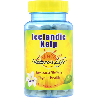 Nature's Life Kelp (Исландская бурая водоросль) 250 таблеток