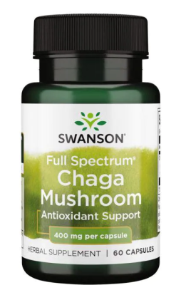 Swanson Full Spectrum Chaga Mushroom (Гриб чага полного спектра) 400 мг 60 капсул