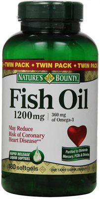 Nature's Bounty Fish Oil Heart Health (Рыбий жир Омега-3) 360 мг 180 капсул с быстрым высвобождением