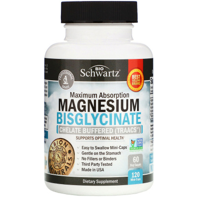BioSchwartz Maximum Absorption Magnesium Bisglycinate (Бисглицинат магния с максимальной усваиваемостью) 120 мини-капсул
