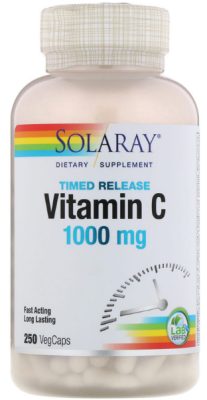 Solaray Vitamin C Timed Release (Витамин C с замедленным высвобождением) 1000 мг 250 капсул
