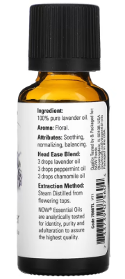 NOW Essential Oils Lavender 100% pure (Эфирные масла, Лаванда) 30 мл