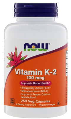 NOW Vitamin K-2 (Витамин K-2) 100 мкг 250 капсул