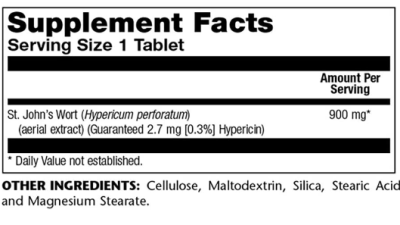 Solaray Guaranteed Potency St, John's Wort Aerial Extract One Daily (Зверобой 1 раз в день) 900 мг 30 таблеток