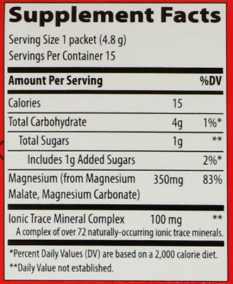Trace Minerals Mag Pak To Go Magnesium Powder (порошок магния) со вкусом цитрусовой малины 350 мг 15 упаковок